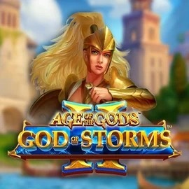 Age Of The Gods: God Of Storms 2 slot logo by Playtech at Mr Vegas Casino