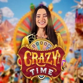 Crazy Time slot logo by Evolution at Mr Vegas Casino