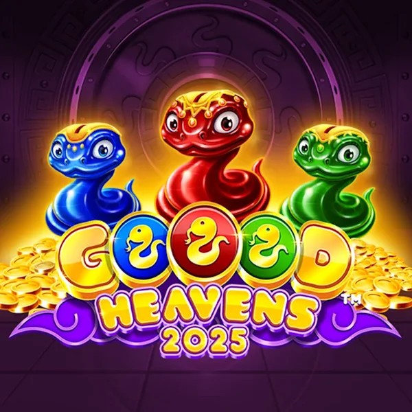 Goood Heavens slot logo by Rarestone Gaming at Mr Vegas Casino