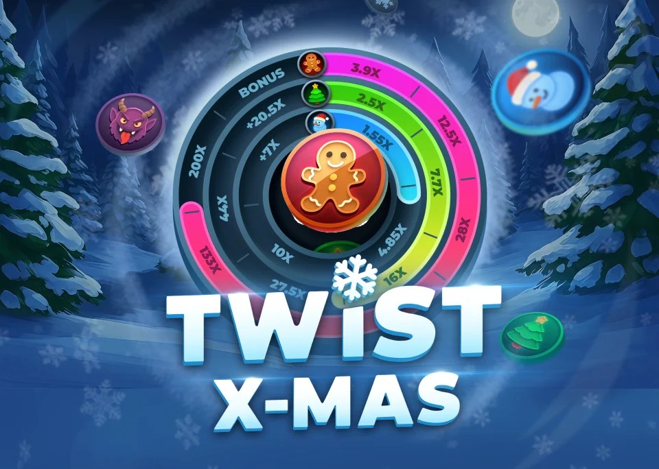 Twist X-mas slot logo by InOut at Mr Vegas Casino